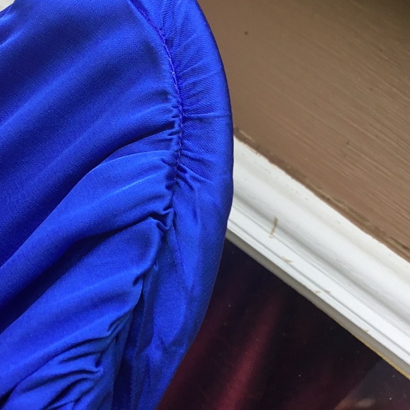 Xpluswear Plus Royal Blue Deep V Neck Maxi Dress - Picture 12 of 13